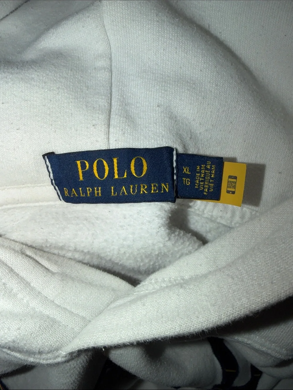 Polo by Ralph Lauren White Hoodie with Multicolor POLO Logo